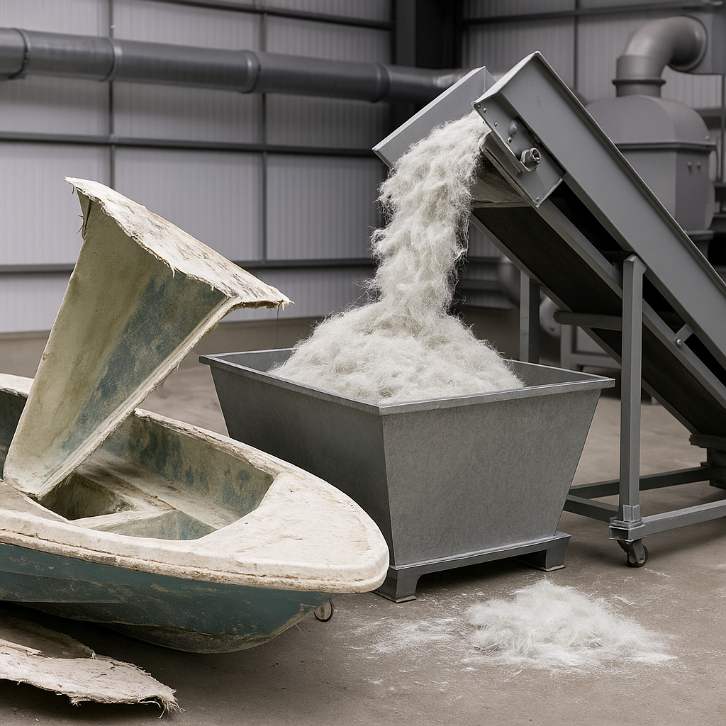 Gamla båtar blir råvara för framtiden – Fiberloop återvinner komposit i industriell skala